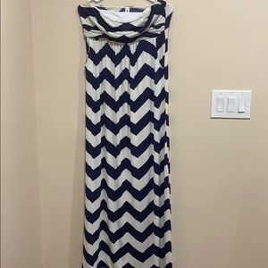 Navy chevron maxi dress